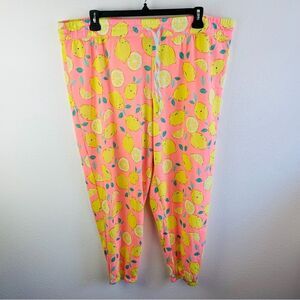 Briefly Stated Peach Lemon Print Pajama Pants Size 3X 22/24‎